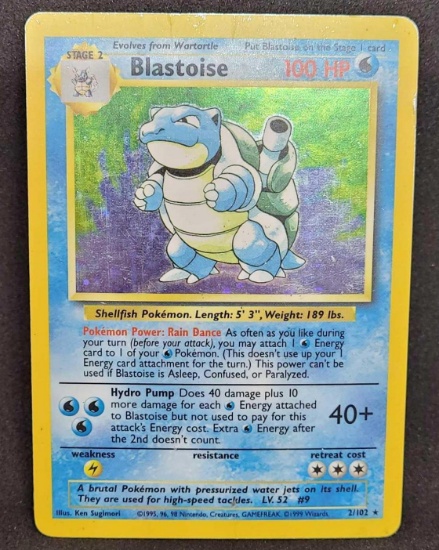 Pokemon card Blastoise holo base set