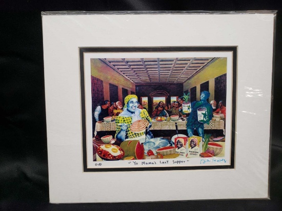 Artist Nelson De La Nuez. Atrwork print Yo Mamas Last Supper. No 01