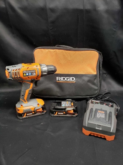 Ridgid Hyper Lithium Ion Li Drill with Battery charger and 2 battery pks. R860052