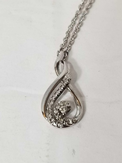 11 Fiery Diamond Shimmering Stars Platinum Plated Necklace