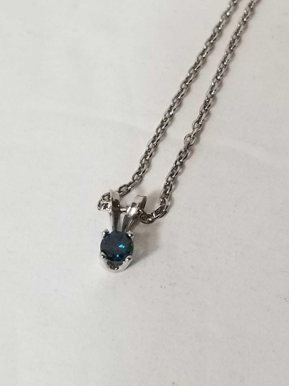 1/8 Carat Blue Diamond Pendant Necklace