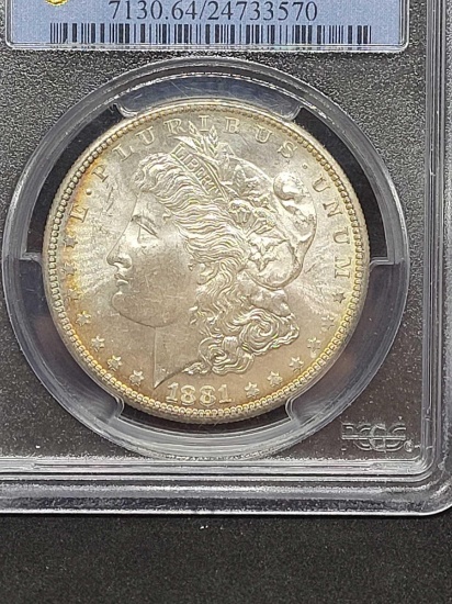 1881-S Morgan silver dollar MS64 PCGS Slabed beauty