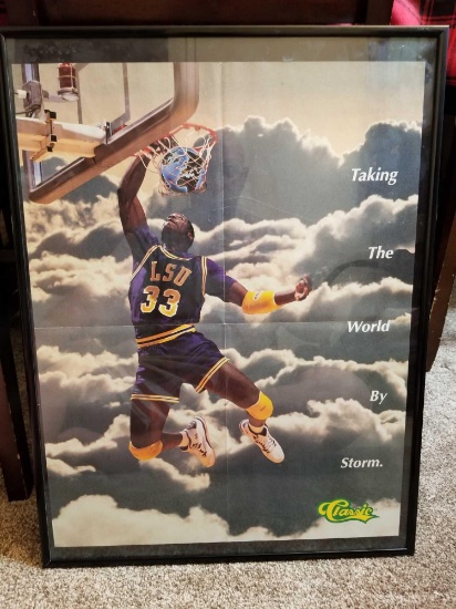 1992 Classic Shaquille O'neal LSU Poster Framed