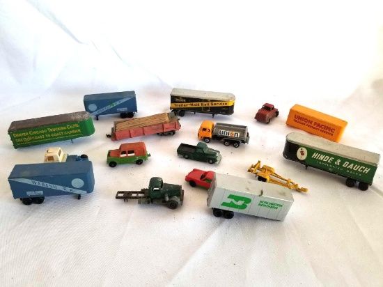 Vintage Tractor Trailer Toys Cars 16 Units