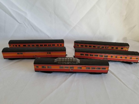 Vintage Ho Scale Daylight Southern Pacific Train Cars 5 Units