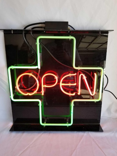 Green Red Neon Open Sign