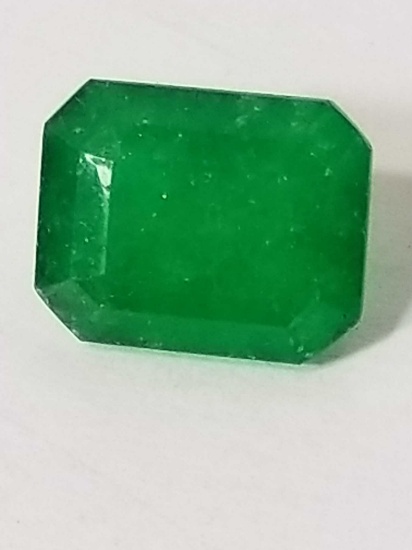 8.47 Ct Natural Green Emerald Cut Emerald GGL Cert