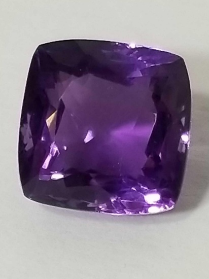 11.37 Ct Natural Violet Cushion Cut Amethyst GGL Cert