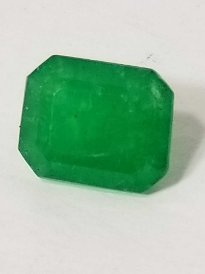 8.37 Ct Natural Green Emerald Cut Emerald GGL Cert