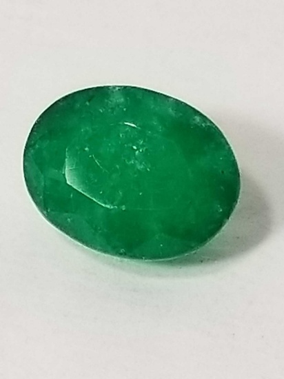 7.32 Ct Natural Green Oval Cut Emerald GGL Cert