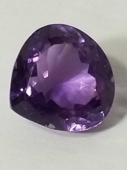 11.82 Ct Natural Violet Pear Cut Amethyst GGL Cert