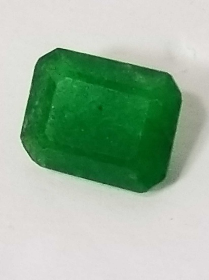7.42 Ct Natural Green Emerald Cut Emerald GGL Cert