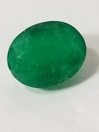 9.57 Ct Natural Green Oval Cut Emerald GGL Cert