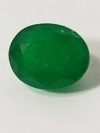 11.87 Ct Natural Green Oval Cut Emerald GGL Cert