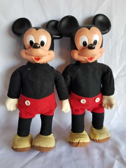 Vintage Disney Mickey Mouse Walking Dolls 2 Units