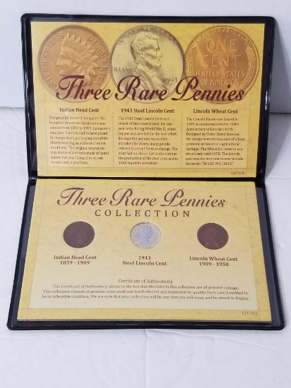 Three Rare Pennies Collection in Book