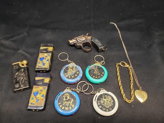 Unique Vintage lighters and jewelry