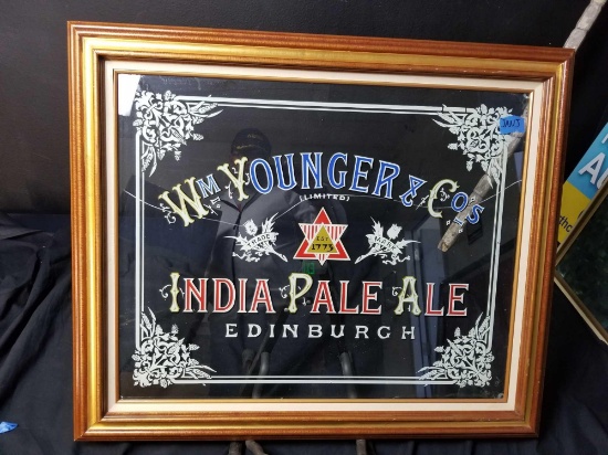 Vintage Younger IPA Glass Sign Framed