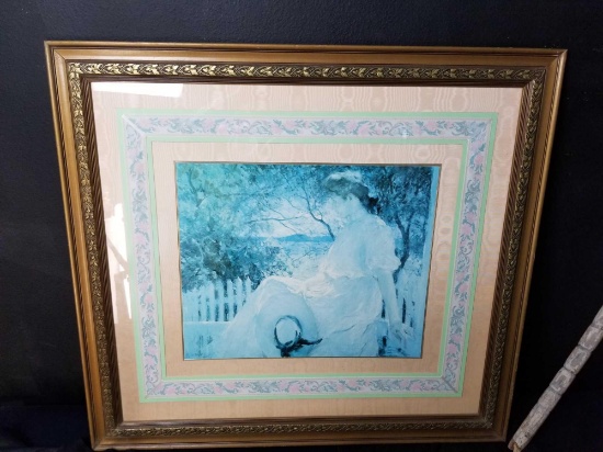 Large Porcelain Painting Framed