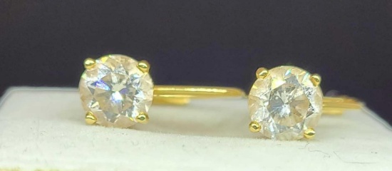 22-24kt yellow gold diamond earrings