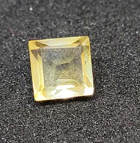 Yellow square cut Garnet 1.22ct gemstone