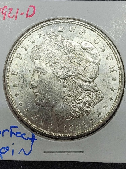 1921-D Morgan silver dollar Perfect coin