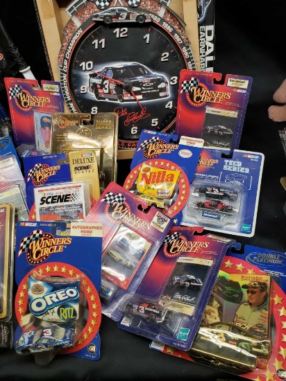 Dale Earnhardt and Jr. Racing Memorabilia. Nascar Die Vast cars. Clocks