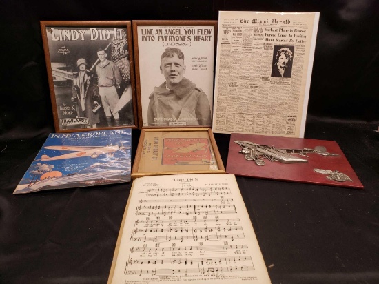 Vintage Lindbergh and Earhart Memorabilia. Articles and photos. Music Sheets and more.