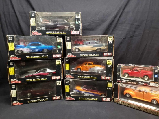 Racing Champions Limited Edition 55 Chevy Bel Air, 40 Ford Coupe, Motormax Predator. Chevy