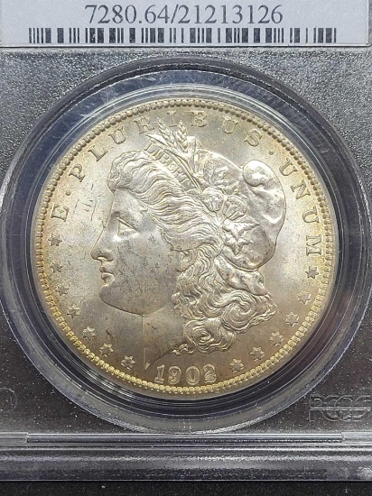 1902-O Morgan silver dollar PCGS MS64 SLABED 90% silver
