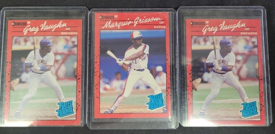 Donruss 1990 rated rookies baseball cards 3 cards