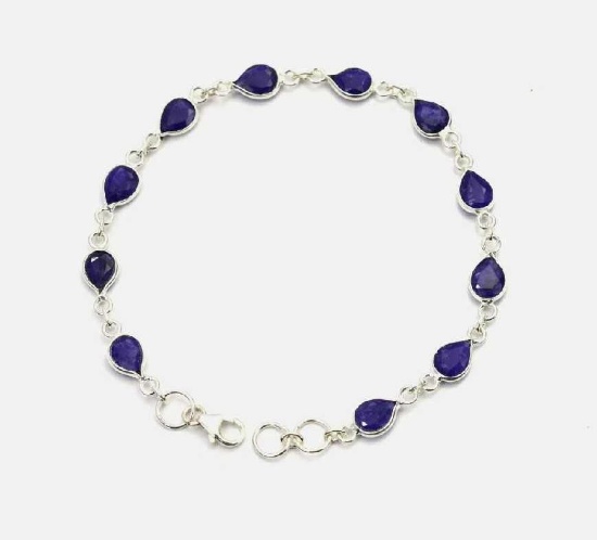 Sapphire bracelet designer new 20+ct natural mined gemstone set in sterling silver 925 wow