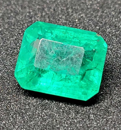 Green Emerald 9.74ct emerald cut gemstone