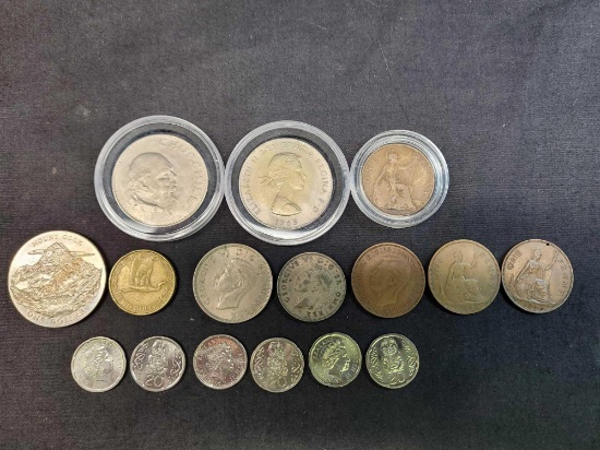 New Zealand and UK coins