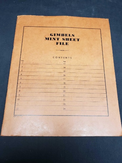 Gimbels Mint Stamp Sheet File