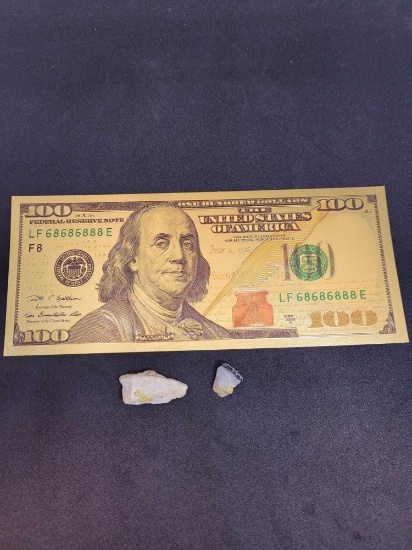 Gold rock from Grass valley Ca and $100 bill