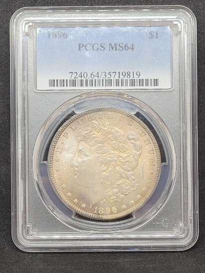 1896 Morgan silver dollar MS64 PCGS slabed