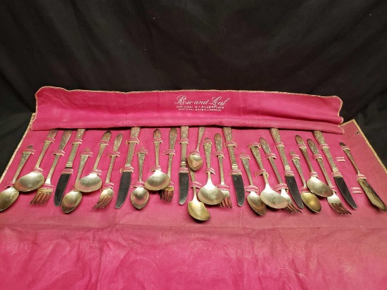 Rose and Leaf. National A-1 Silverplate. National Silver Co.