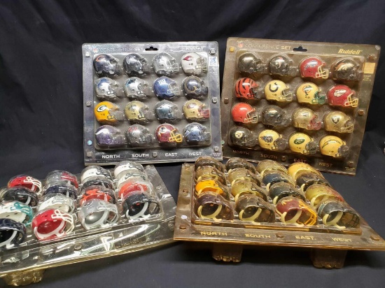 Riddell Conference sets. Pocket size Helmets. AFC an NFC