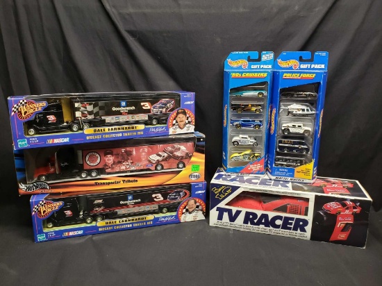 Nascar Winners Circle Dale Earnhardt Trailer Rig. Davey Allison. Bill Elliott TV Racer