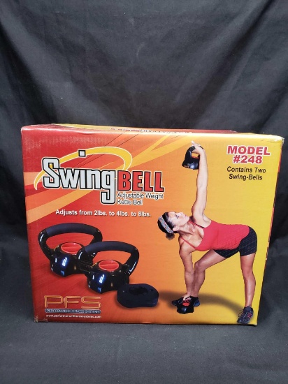 Performance Fitness systems Swing Bell Adjustable weight Kettle Bell. Adjusts 2,4,8lbs