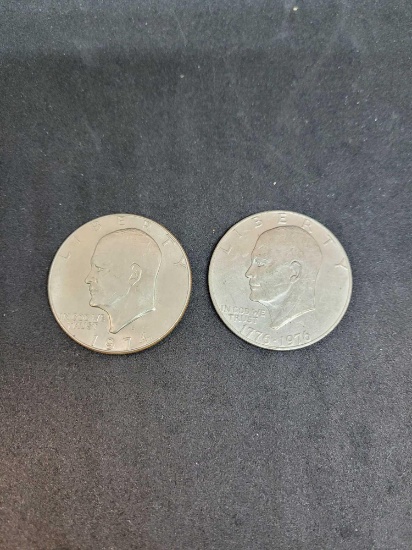 1974 and 1976 one dollar coins