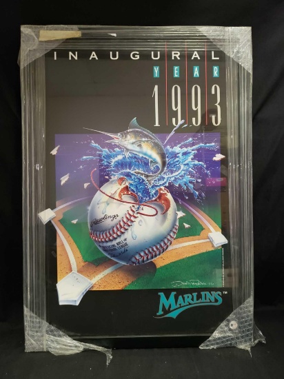 Inaugural year 1993 Marlins framed print