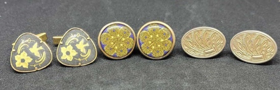 3 sets of cufflinks