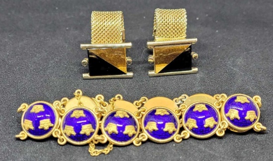 Bracelet and cufflinks