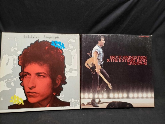 Big lot of Albums and Cd sets. Bob Dylan biograph. Bruce Springsteen live 75-85. Elton John,