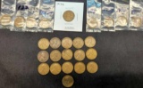 Wheat pennys 25 coins early 1900s chocolate brown