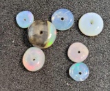 Rainbow welo opal beads polished natural gems holed for necklace ready to use 1.87ct lot
