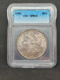 1881 Morgan silver dollar MS64 slabed ICG