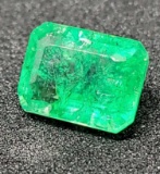 Sea green natural emerald 6.29ct emerald cut gemstone